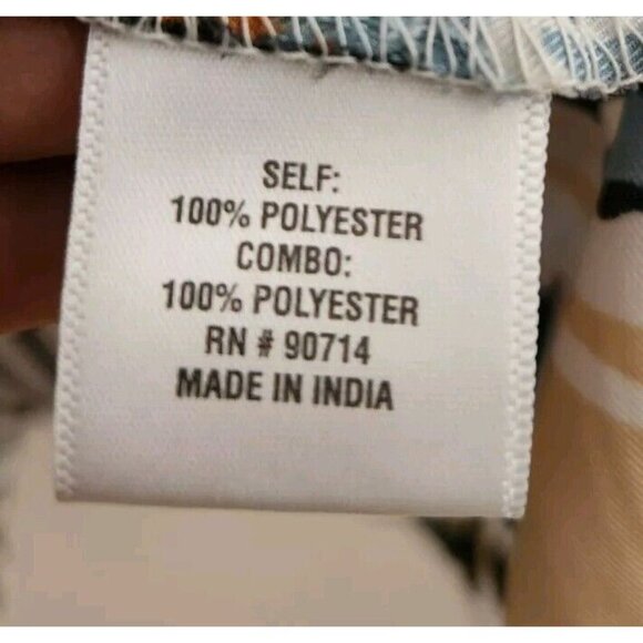 Coco Bianco White Multi-Colored Round Neck Long Sleeve Pullover Blouse sz L - Picture 4 of 8